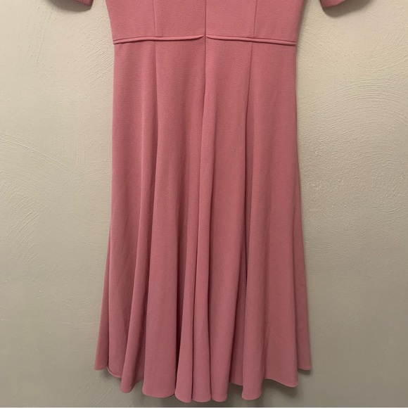 Gal Meets Glam Collection Edith City Crepe Fit & Flare Midi Dress Pink Size 00 - Picture 7 of 13
